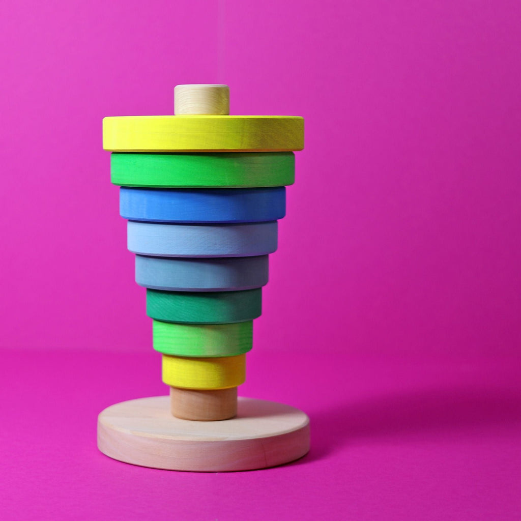 Grimm's Conical Tower Neon Green (Was $82.00 Now $55.00 32.5% saving) - vendor-unknown - Honeybee Toys