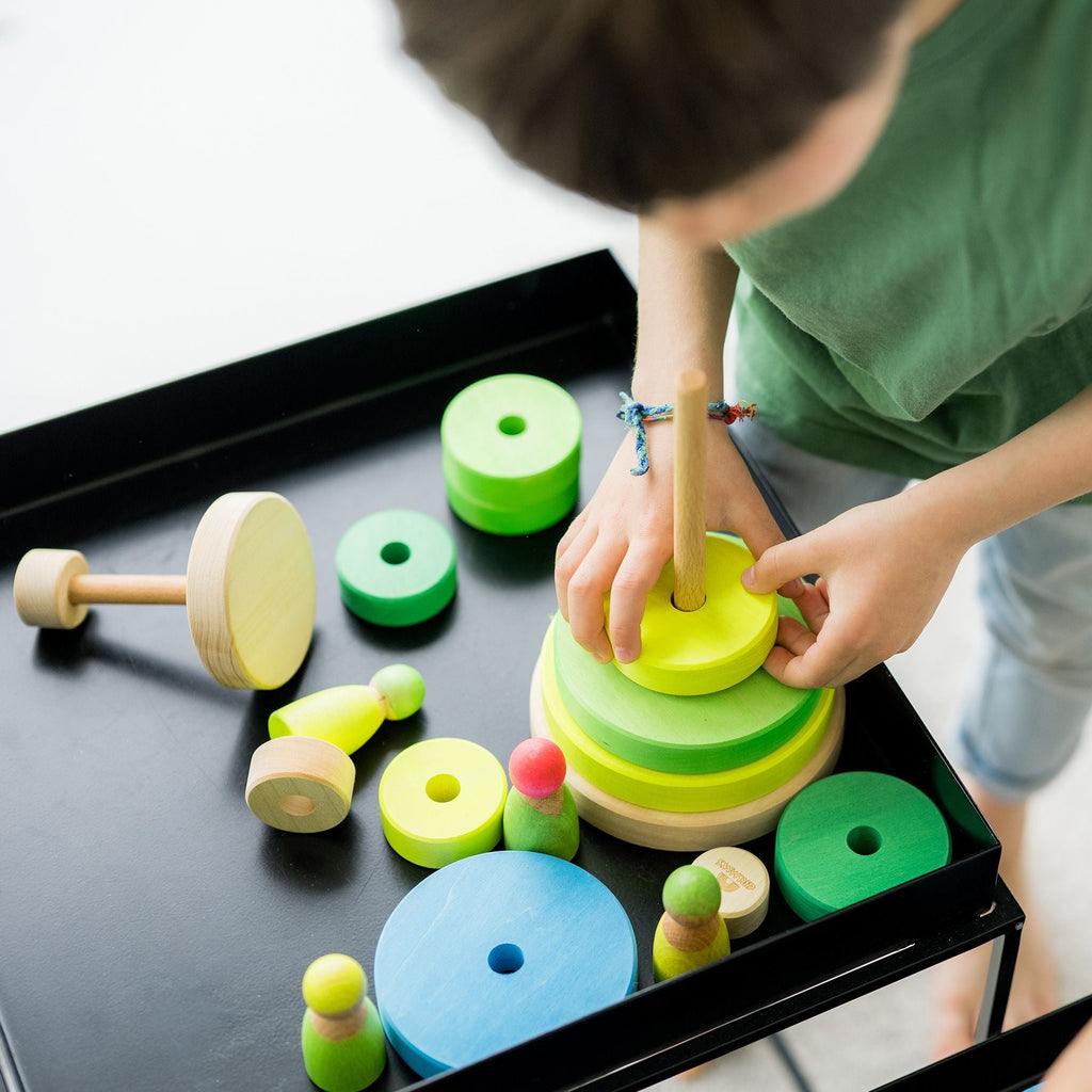 Grimm's Conical Tower Neon Green (Was $82.00 Now $55.00 32.5% saving) - vendor-unknown - Honeybee Toys