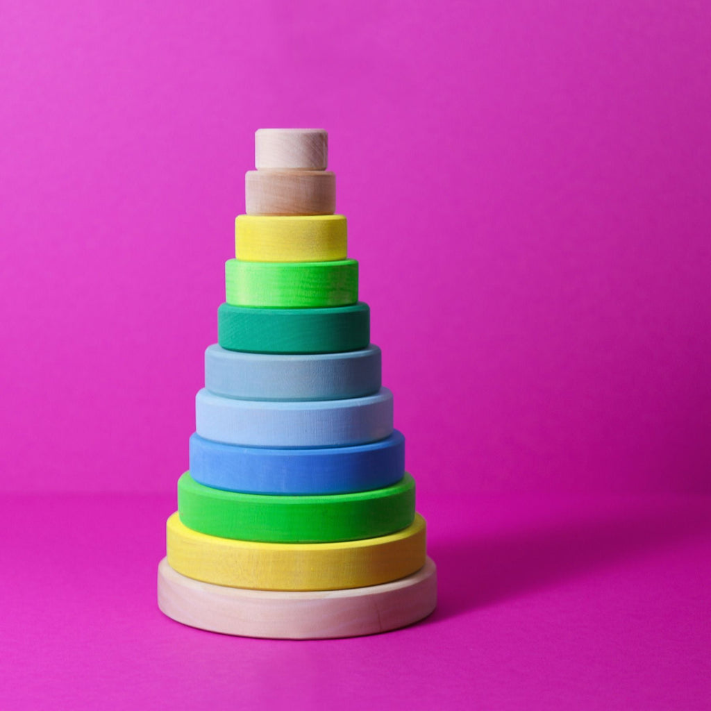 Grimm's Conical Tower Neon Green (Was $82.00 Now $55.00 32.5% saving) - vendor-unknown - Honeybee Toys