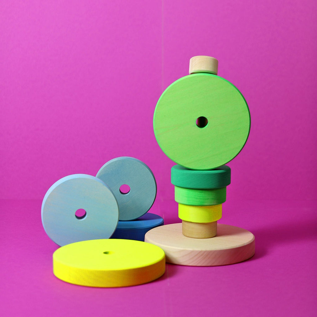 Grimm's Conical Tower Neon Green (Was $82.00 Now $55.00 32.5% saving) - vendor-unknown - Honeybee Toys