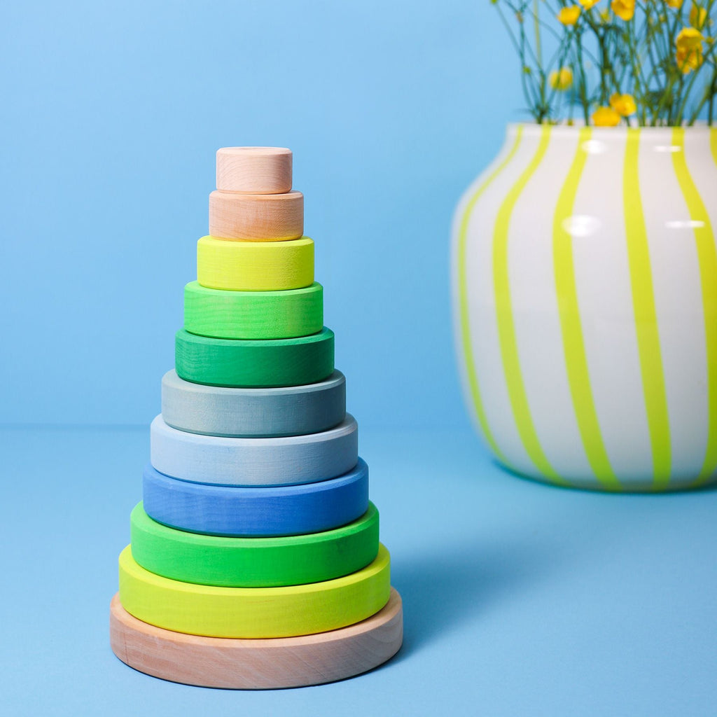 Grimm's Conical Tower Neon Green (Was $82.00 Now $55.00 32.5% saving) - vendor-unknown - Honeybee Toys