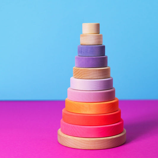 Grimm's Conical Tower Neon Pink (Was $82.00 Now $55.00 32.5% saving) - vendor-unknown - Honeybee Toys