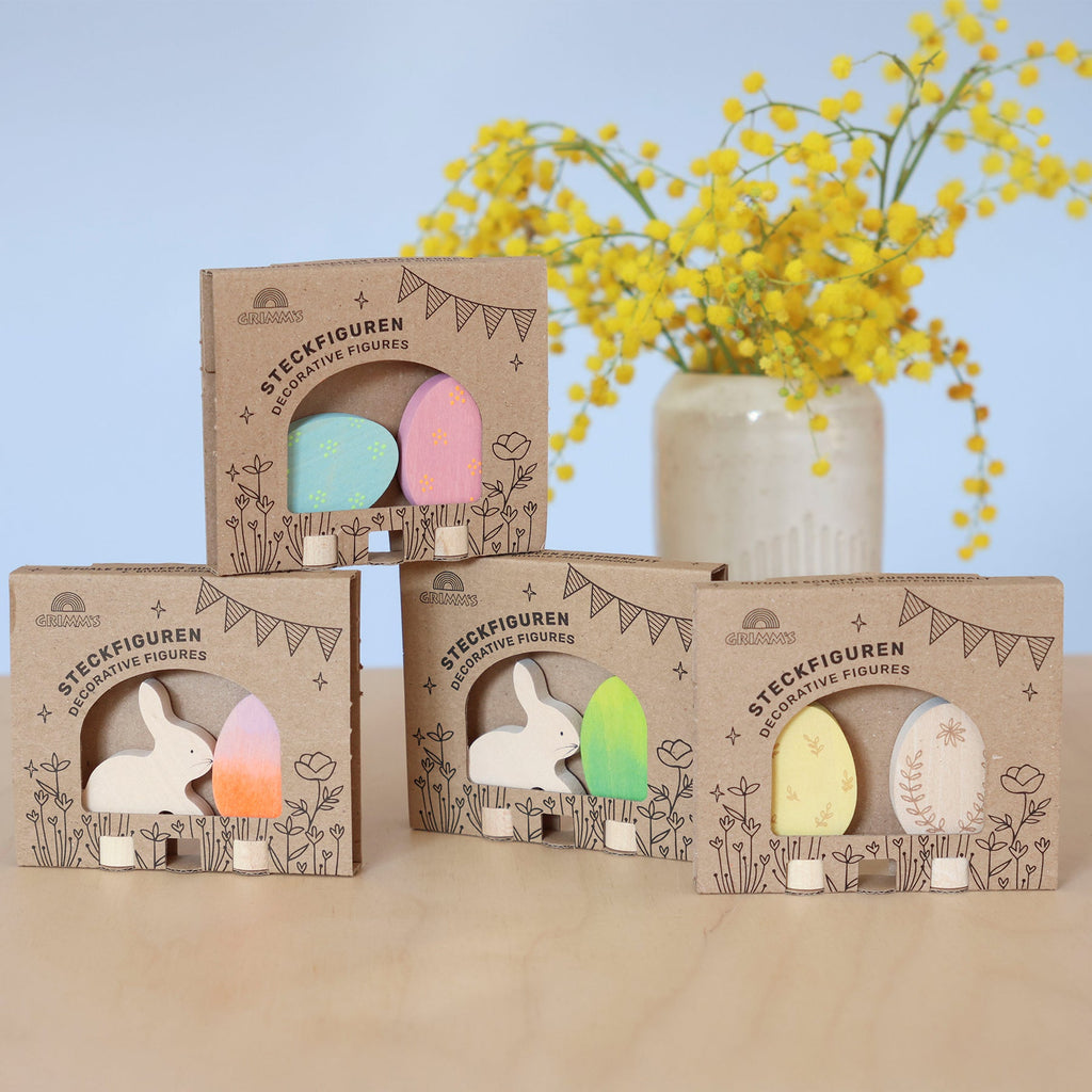 Grimms Easter Decoration Eggs (Batik Floral) Set - vendor-unknown - Honeybee Toys