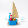 Grimm's Land Yacht Large with 4 Sailors - vendor-unknown - Honeybee Toys