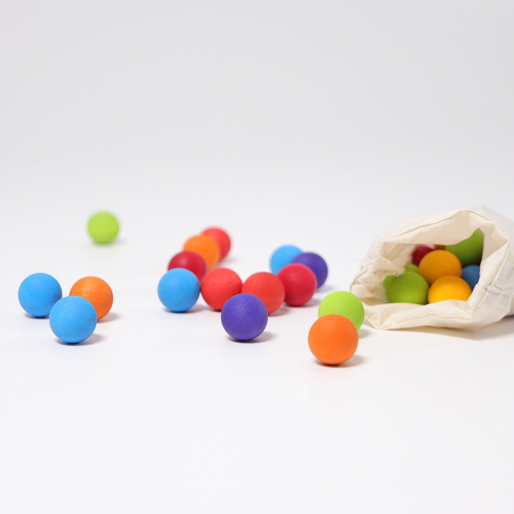 Grimm's Marbles Coloured in Bag - vendor-unknown - Honeybee Toys