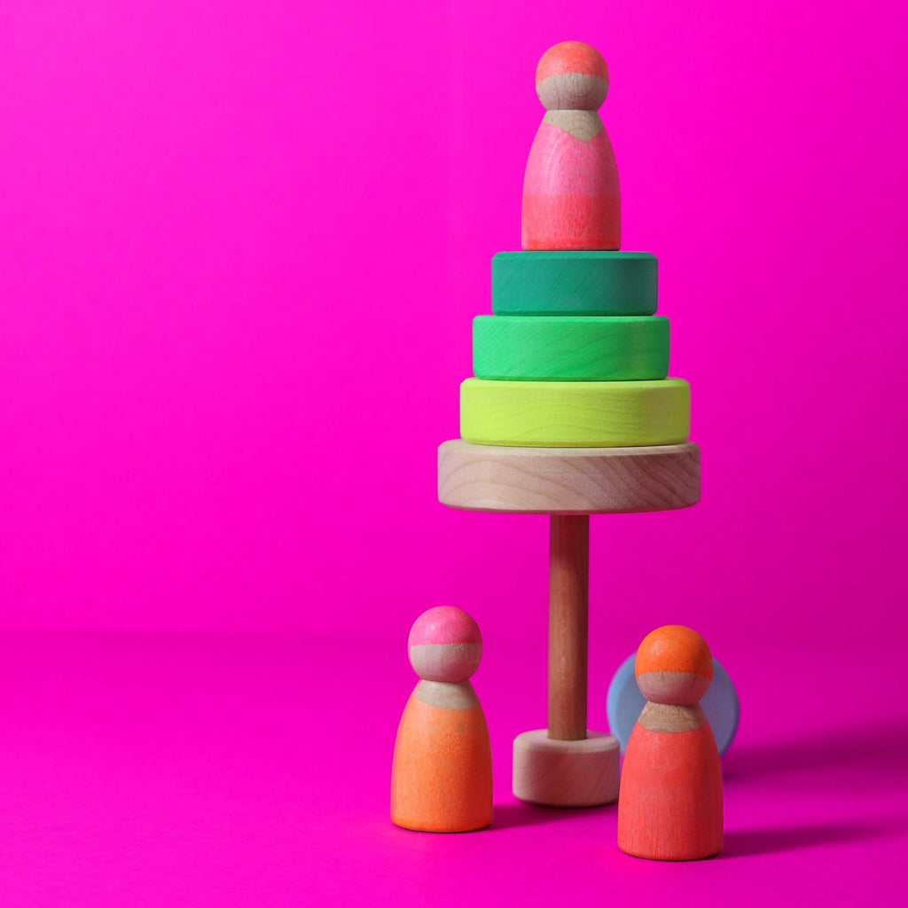 Grimm's Neon Friends Pink (40% off Was $24.30 now $14.58) - vendor-unknown - Honeybee Toys