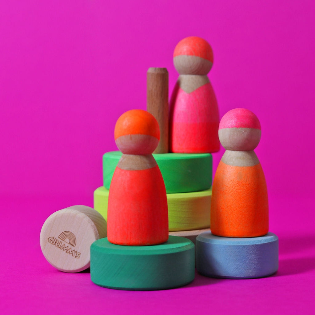 Grimm's Neon Friends Pink (40% off Was $24.30 now $14.58) - vendor-unknown - Honeybee Toys
