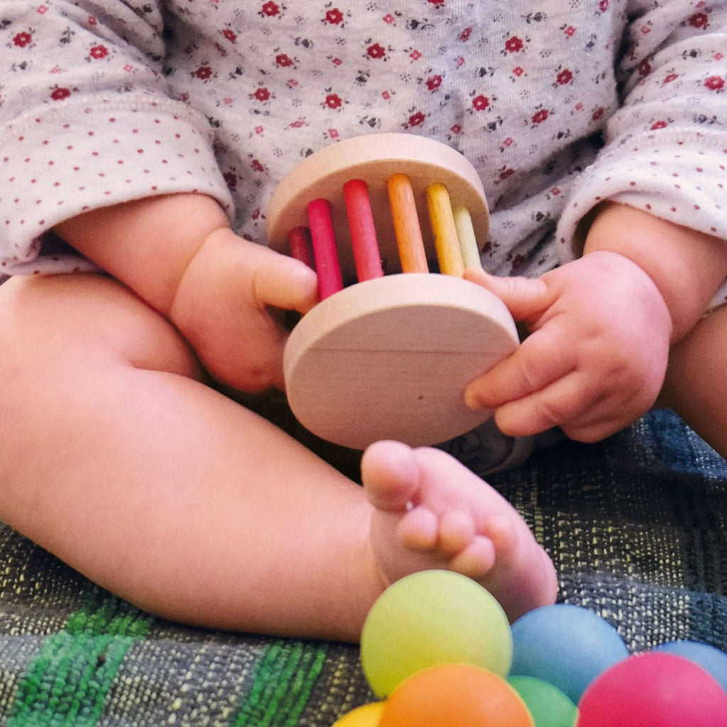 Grimm's Rattle Rolling Wheel - vendor-unknown - Honeybee Toys