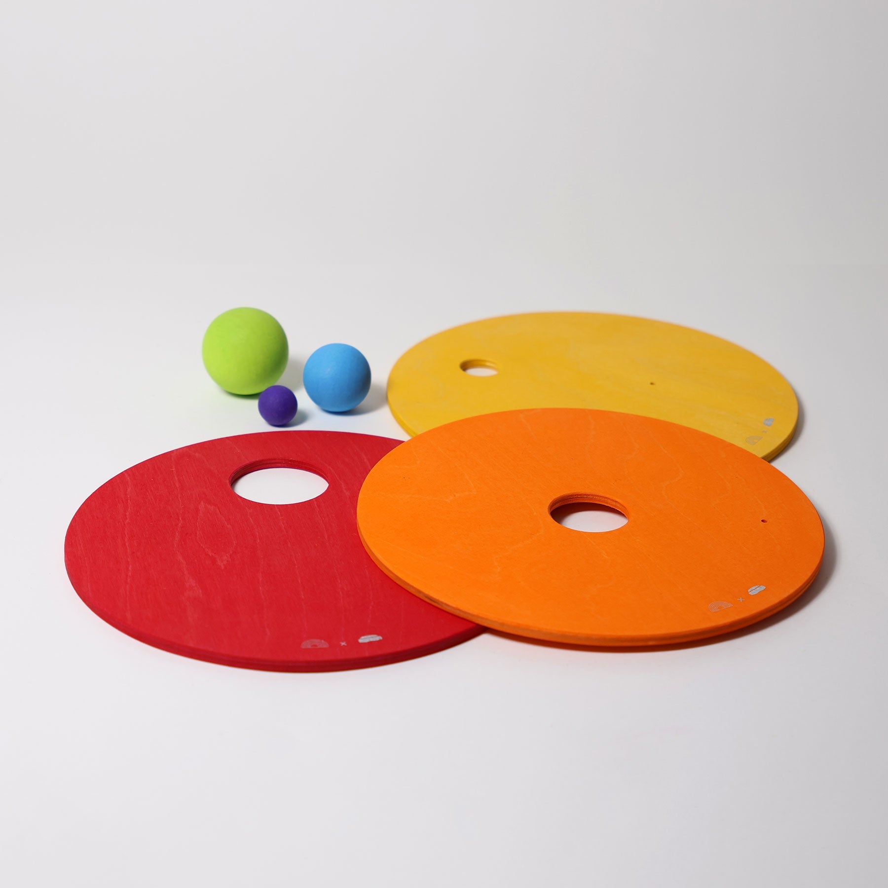 Grimm's Rolling Disks Warm Rainbow - vendor-unknown - Honeybee Toys