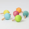Grimms Set 6 Pastel Spinning Tops - vendor-unknown - Honeybee Toys