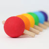 Grimms Set of 6 Rainbow Spinning Tops - vendor-unknown - Honeybee Toys