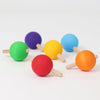 Grimms Set of 6 Rainbow Spinning Tops - vendor-unknown - Honeybee Toys