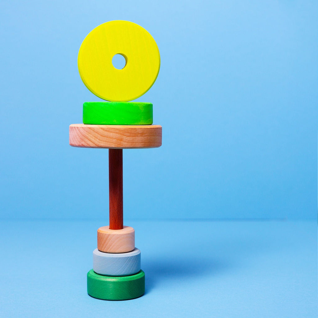 Grimm's Small Conical Tower Neon Green (Was $35.80 Now $24.70 31% saving) - vendor-unknown - Honeybee Toys