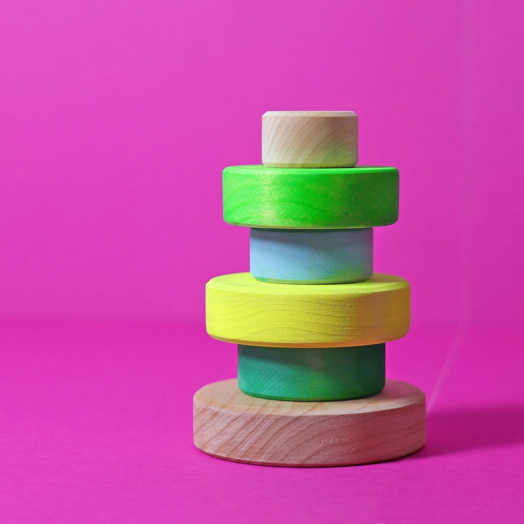 Grimm's Small Conical Tower Neon Green (Was $35.80 Now $24.70 31% saving) - vendor-unknown - Honeybee Toys