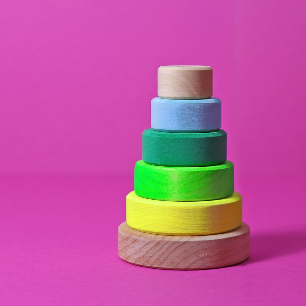 Grimm's Small Conical Tower Neon Green (Was $35.80 Now $24.70 31% saving) - vendor-unknown - Honeybee Toys