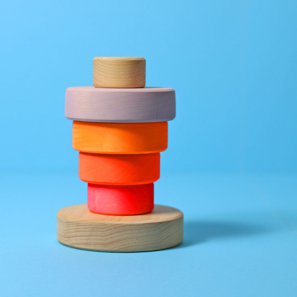 Grimm's Small Conical Tower Neon Pink (Was $35.80 Now $24.70 31% saving) - vendor-unknown - Honeybee Toys