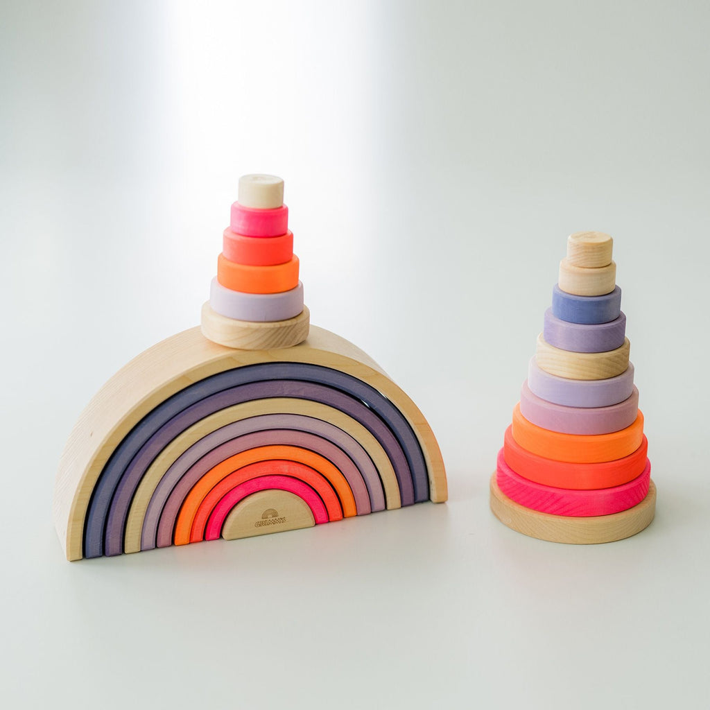 Grimm's Small Conical Tower Neon Pink (Was $35.80 Now $24.70 31% saving) - vendor-unknown - Honeybee Toys