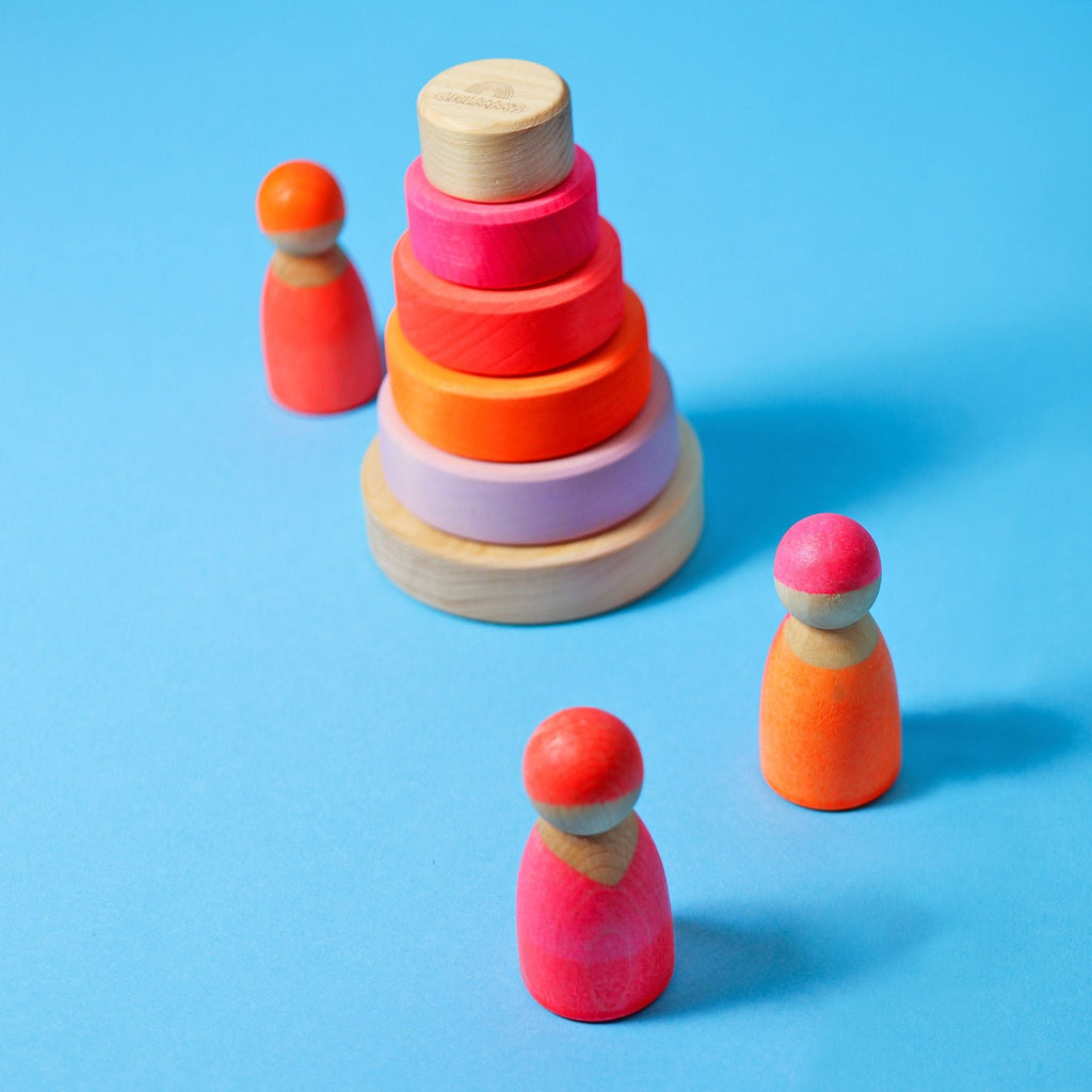 Grimm's Small Conical Tower Neon Pink (Was $35.80 Now $24.70 31% saving) - vendor-unknown - Honeybee Toys