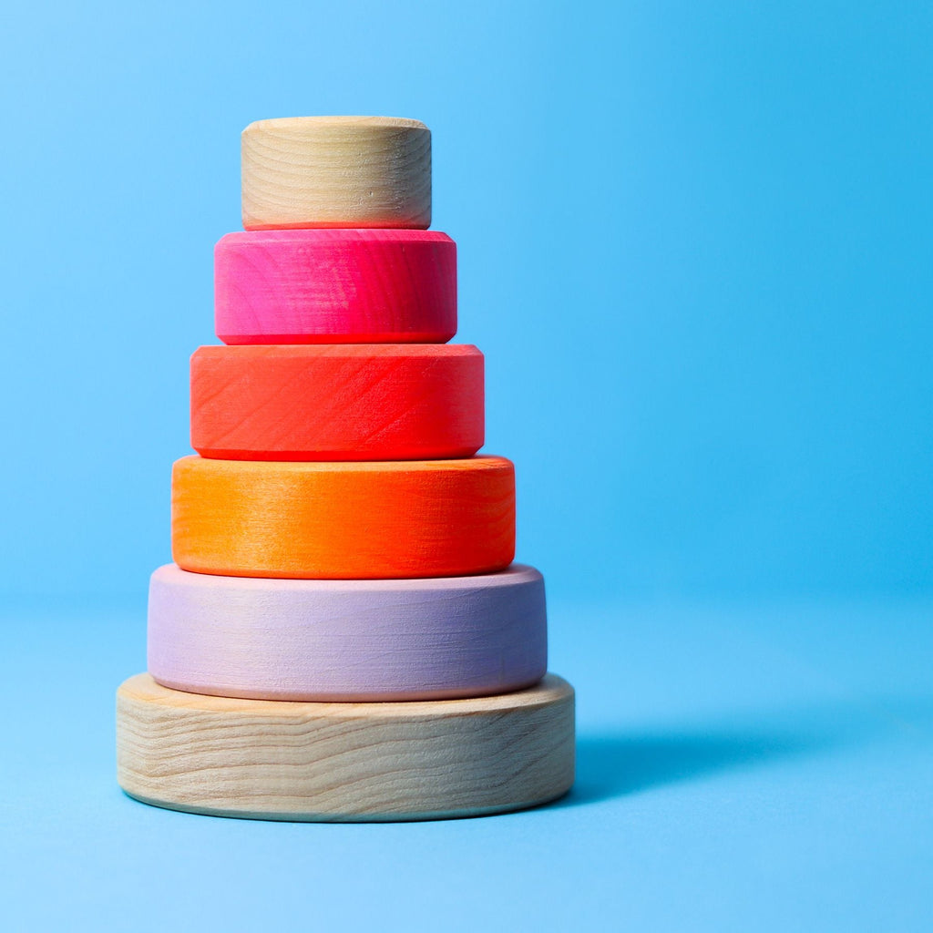 Grimm's Small Conical Tower Neon Pink (Was $35.80 Now $24.70 31% saving) - vendor-unknown - Honeybee Toys