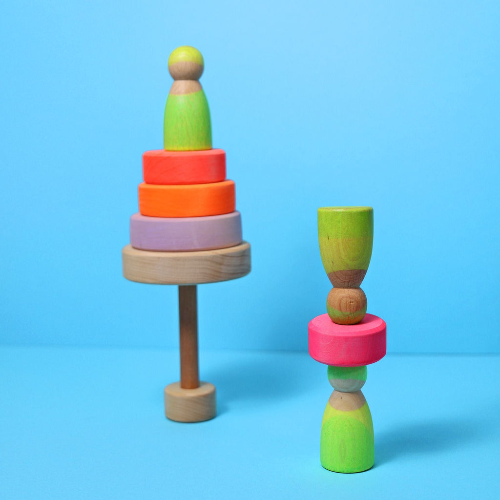 Grimm's Small Conical Tower Neon Pink (Was $35.80 Now $24.70 31% saving) - vendor-unknown - Honeybee Toys