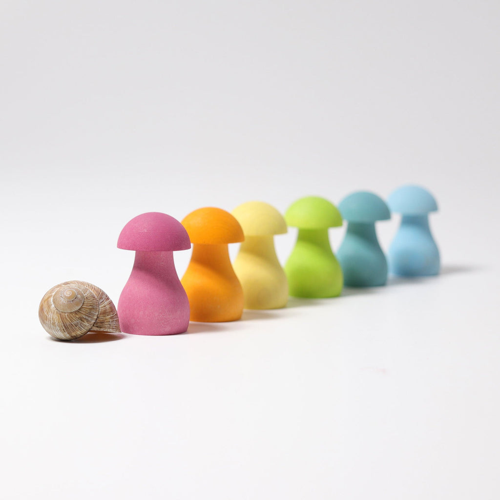 Grimm's Sorting Mushrooms Pastel - vendor-unknown - Honeybee Toys