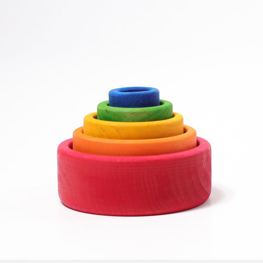 Grimm's Stacking Bowls Red - vendor-unknown - Honeybee Toys