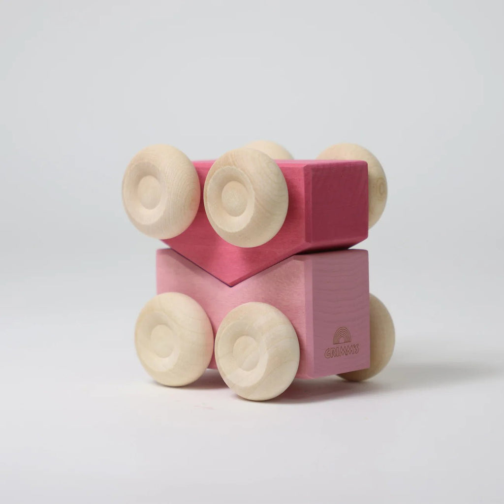 Grimm's Stacking Cars Pink - vendor-unknown - Honeybee Toys