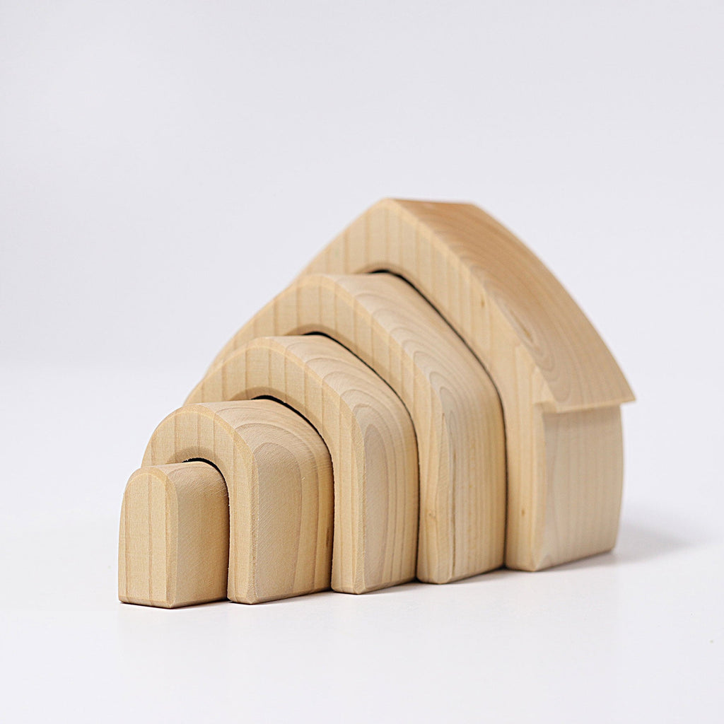 Grimm's Stacking House Natural - vendor-unknown - Honeybee Toys