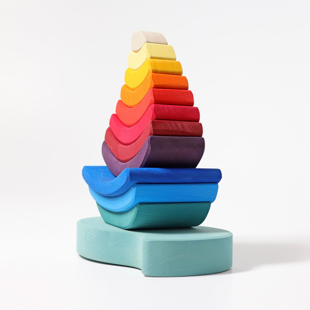 Grimm's Stacking Tower Boat - vendor-unknown - Honeybee Toys