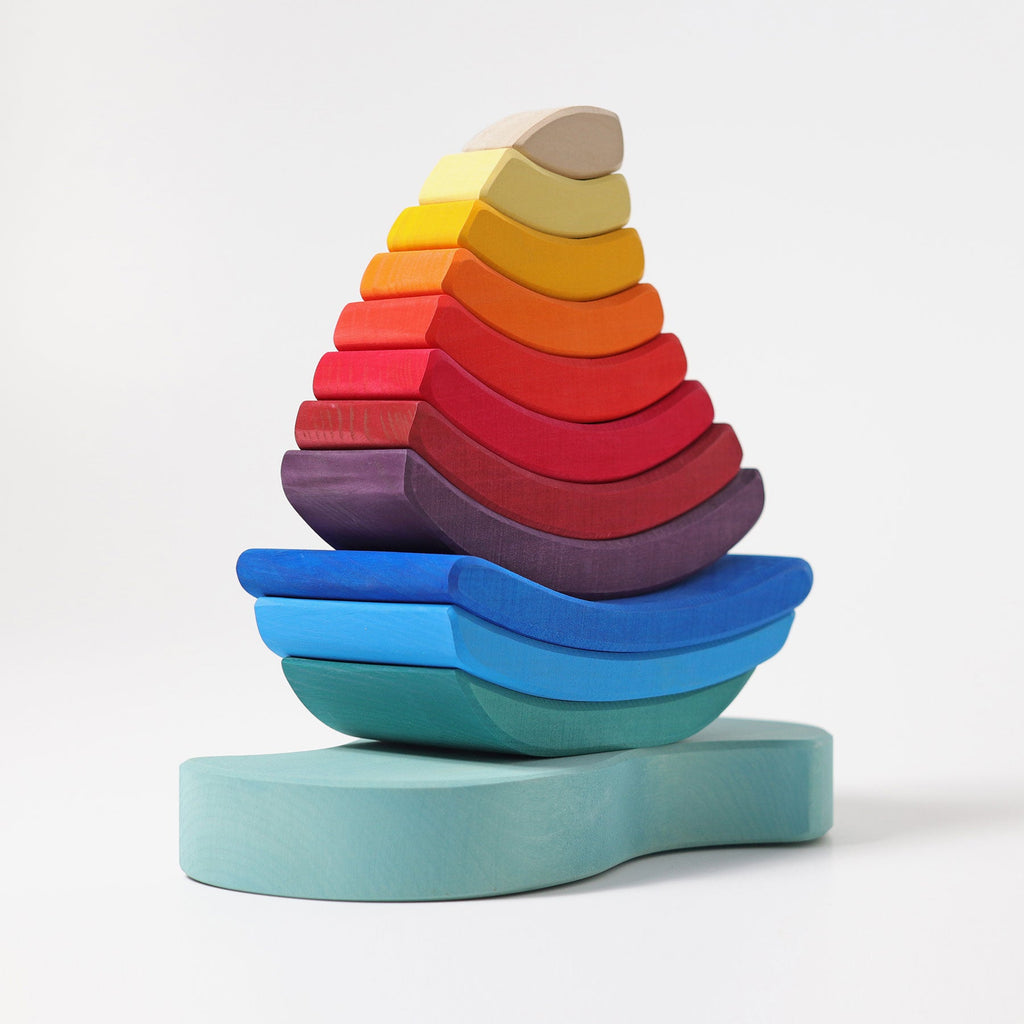 Grimm's Stacking Tower Boat - vendor-unknown - Honeybee Toys
