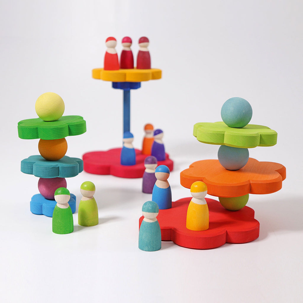 Grimm's Stacking Tower, Flowers - vendor-unknown - Honeybee Toys