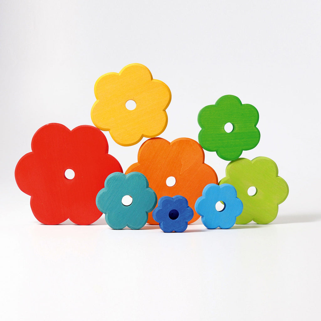 Grimm's Stacking Tower, Flowers - vendor-unknown - Honeybee Toys