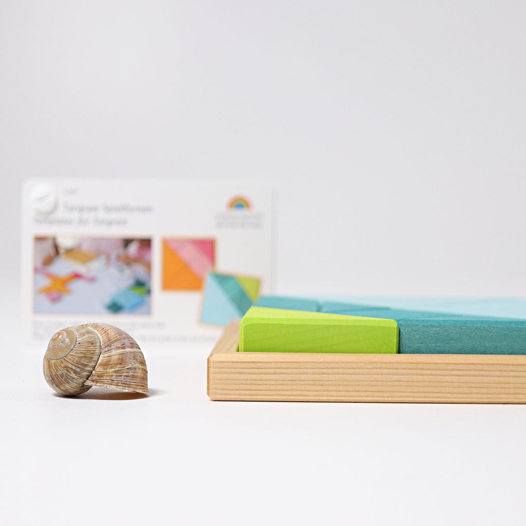 Grimm's Tangram Blue/Green - vendor-unknown - Honeybee Toys