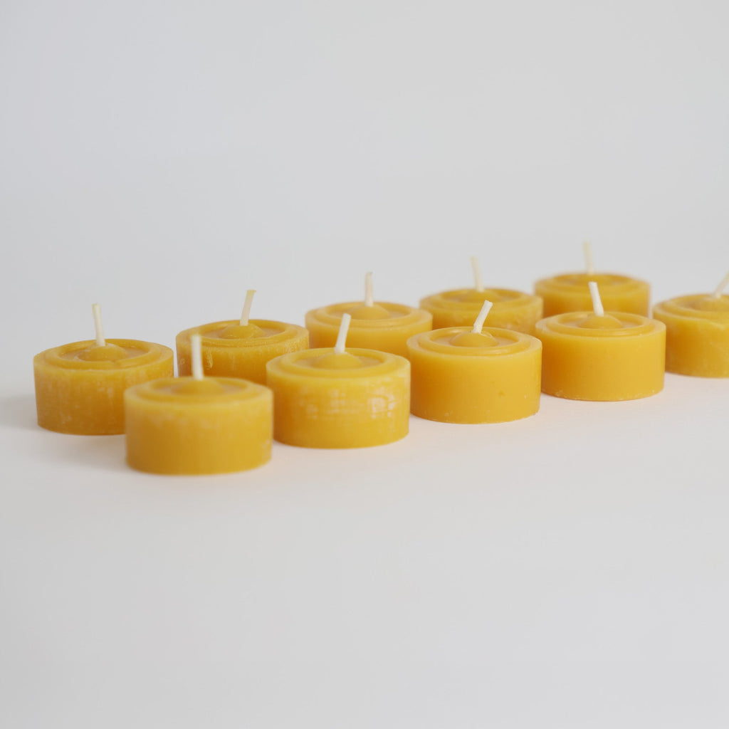 Grimm's Tea Light Candles 100% Beeswax set of 10 - vendor-unknown - Honeybee Toys