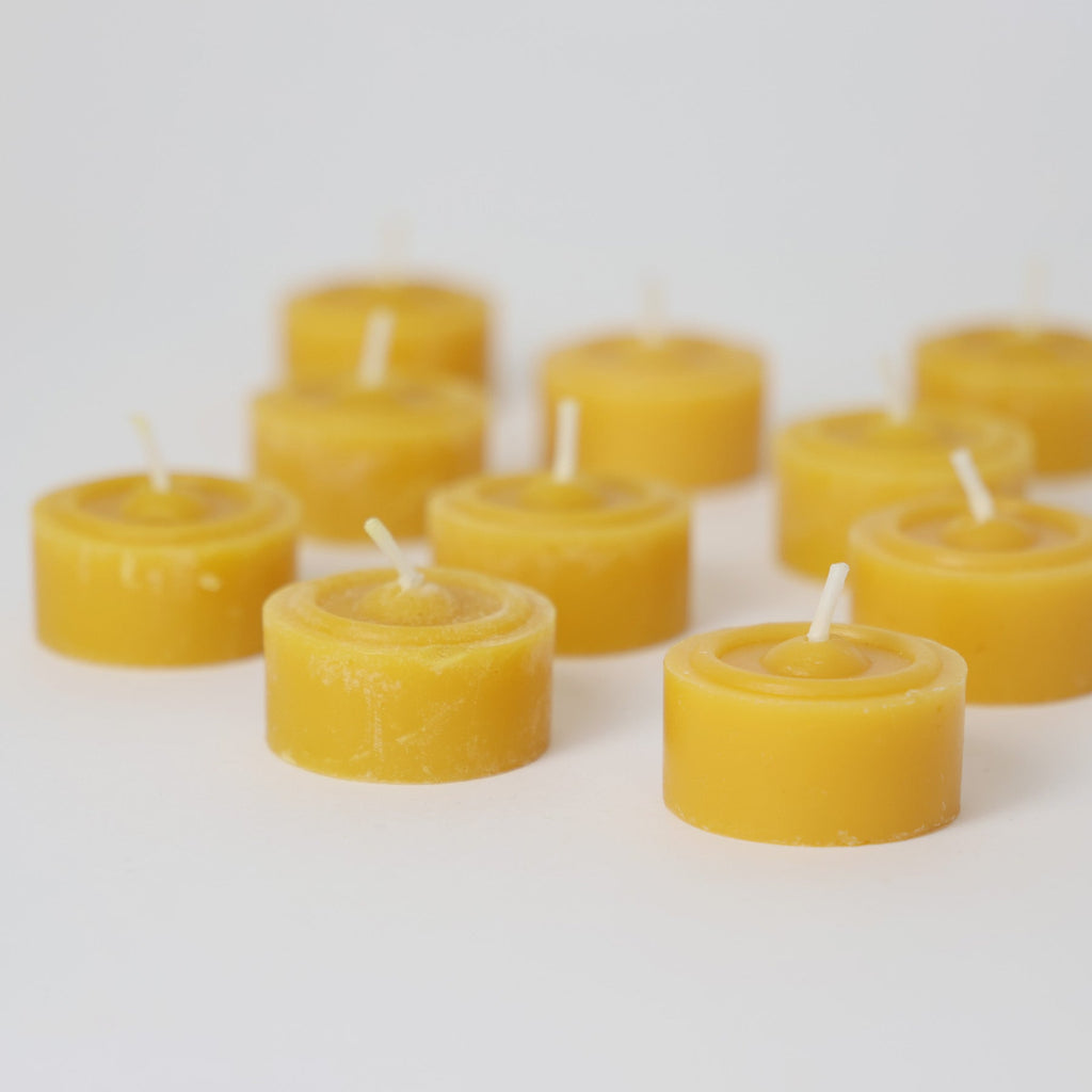 Grimm's Tea Light Candles 100% Beeswax set of 10 - vendor-unknown - Honeybee Toys