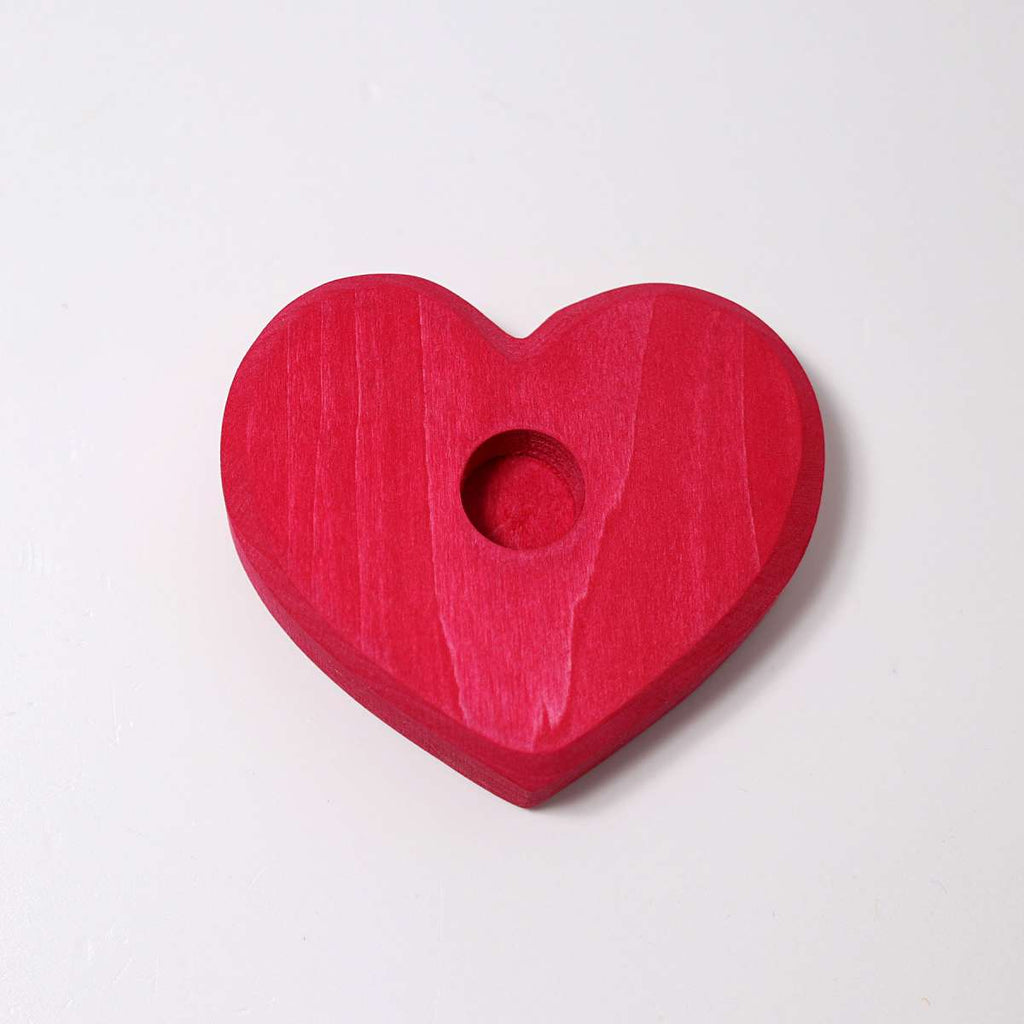 Heart Candle Holder Small Red - vendor-unknown - Honeybee Toys