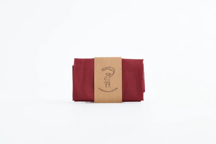 Laura's Play Cotton Burgundy Red 90x90 cm - vendor-unknown - Honeybee Toys