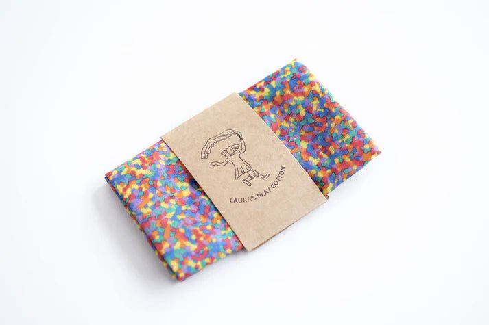 Laura's Play Cotton Confetti Rainbow 50 x 50 cm - vendor-unknown - Honeybee Toys