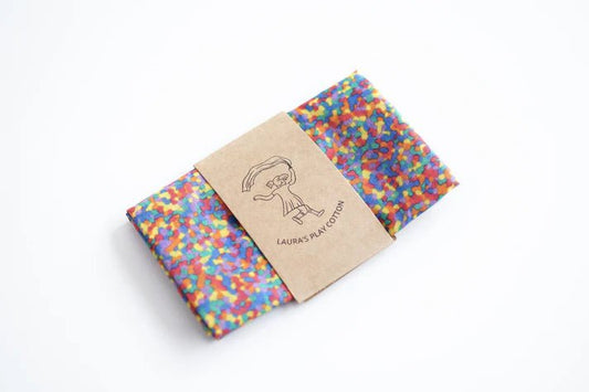 Laura's Play Cotton Confetti Rainbow 50 x 50 cm - vendor-unknown - Honeybee Toys