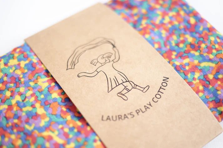 Laura's Play Cotton Confetti Rainbow 90 x 90 cm - vendor-unknown - Honeybee Toys