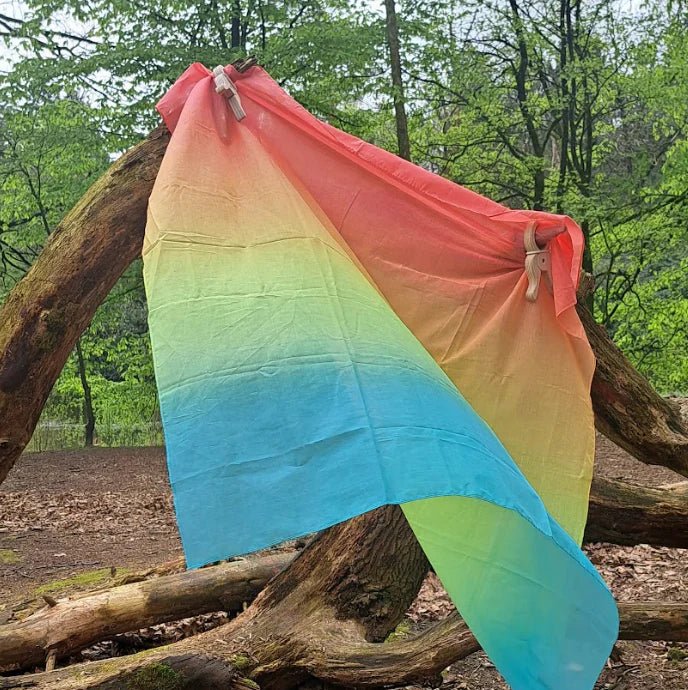Laura's Play Cotton Pastel Rainbow 120 cm x 120 cm - vendor-unknown - Honeybee Toys