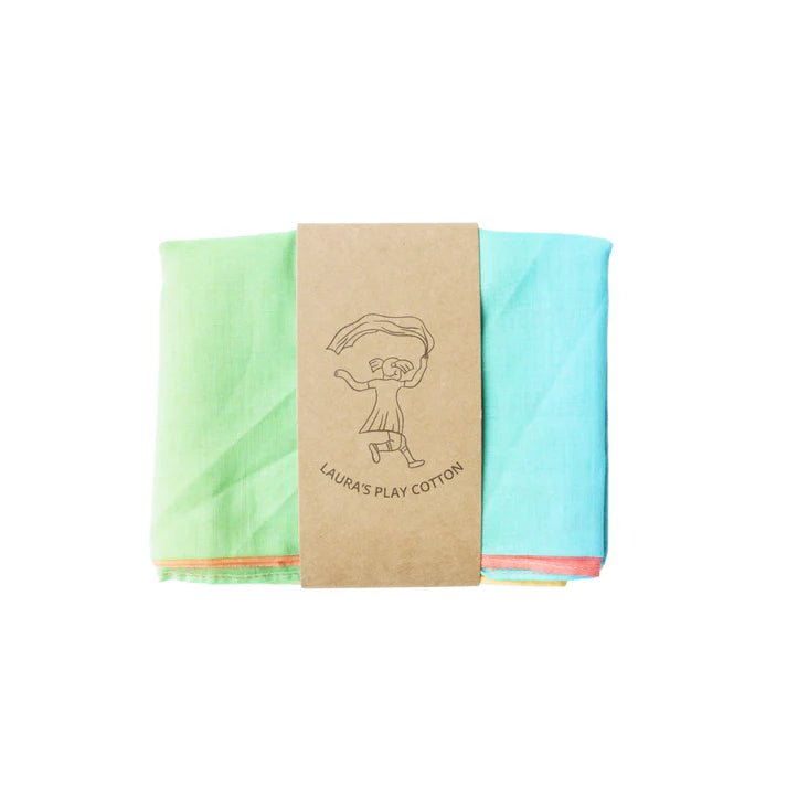 Laura's Play Cotton Pastel Rainbow 90 x 90 cm - vendor-unknown - Honeybee Toys