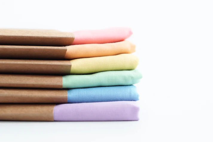 Laura's Play Cotton Set of 6 Pastel Rainbow 50 x 50 cm - vendor-unknown - Honeybee Toys