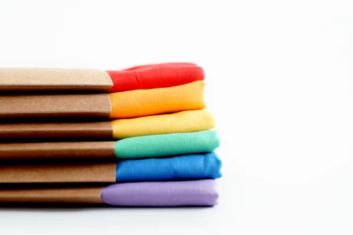 Laura's Play Cotton Set of 6 Rainbow 90 x 90 cm - vendor-unknown - Honeybee Toys