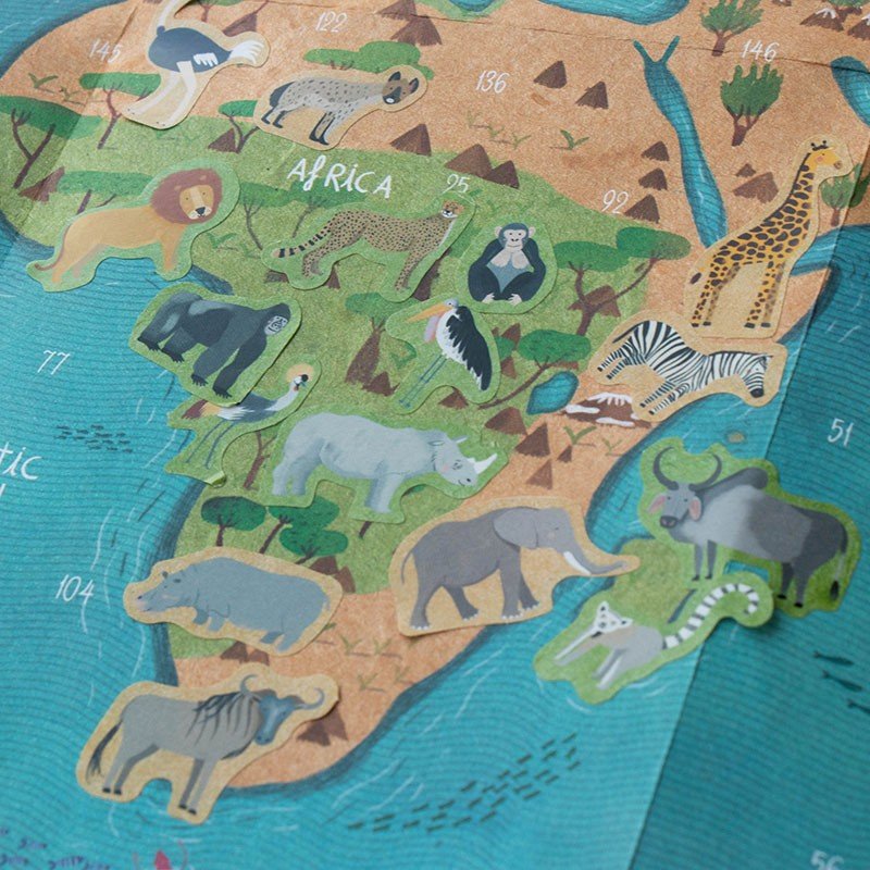 Londji Animal World Poster and Stickers Set - vendor-unknown - Honeybee Toys