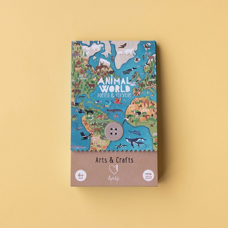 Londji Animal World Poster and Stickers Set - vendor-unknown - Honeybee Toys