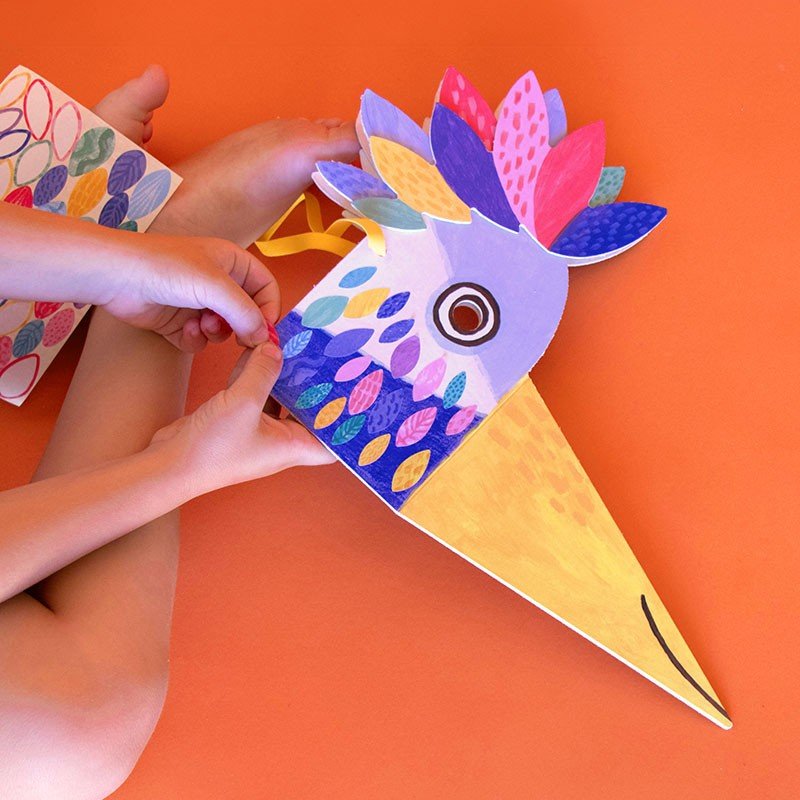Londji Bird Mask and Stickers - vendor-unknown - Honeybee Toys
