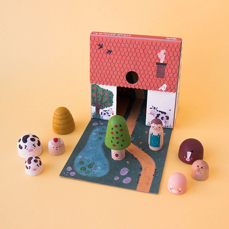 Londji My Wooden World Farm - Honeybee Toys - Honeybee Toys