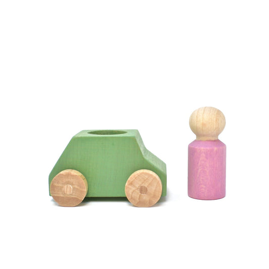 Lubulona Car Mint with pink figure - vendor-unknown - Honeybee Toys