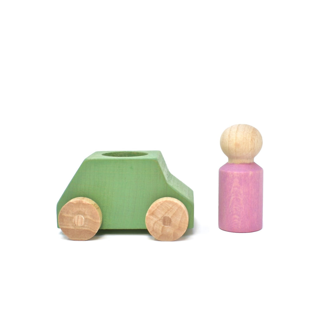 Lubulona Car Mint with pink figure - vendor-unknown - Honeybee Toys